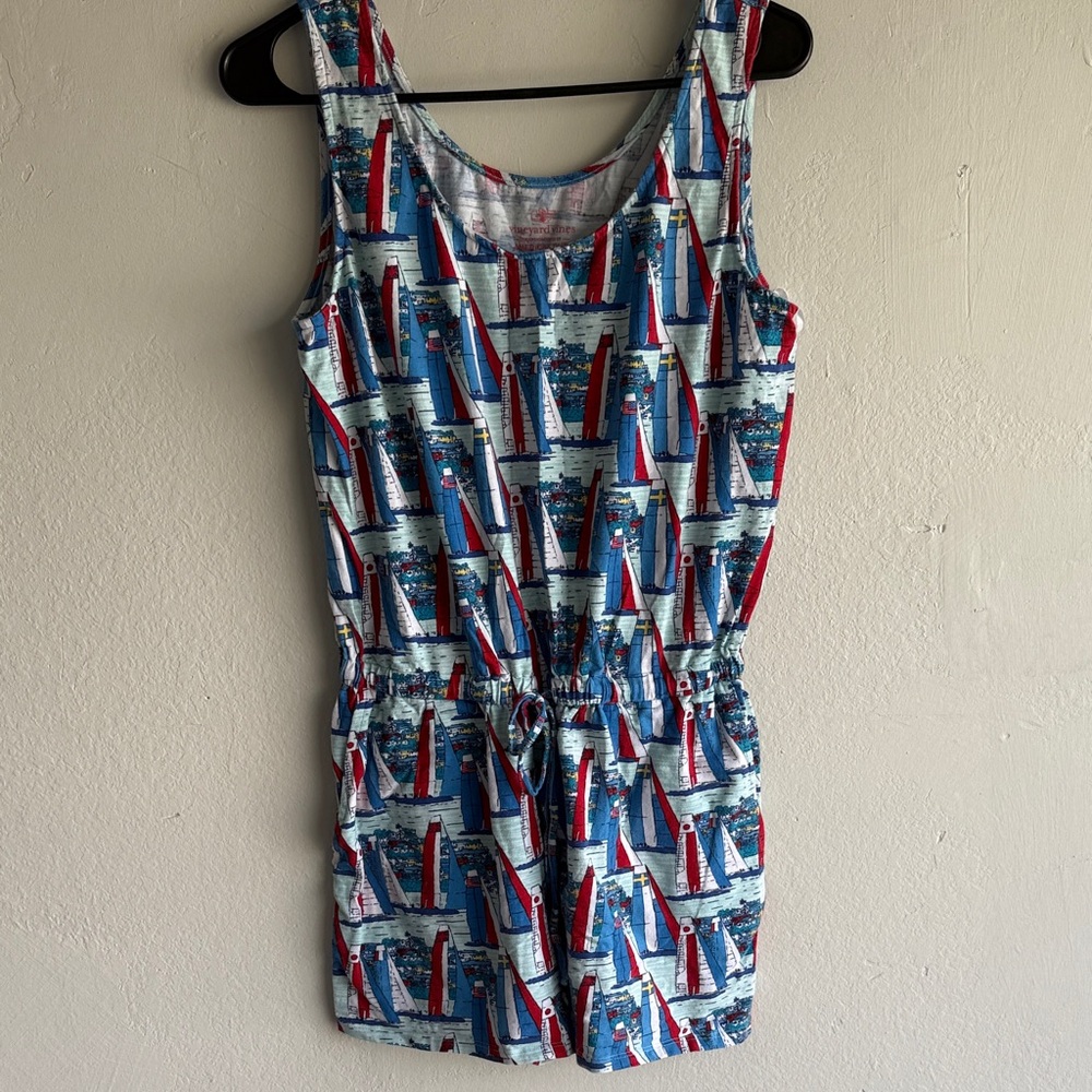 Vineyard Vines Nautical Kids One Piece - Blue and Red